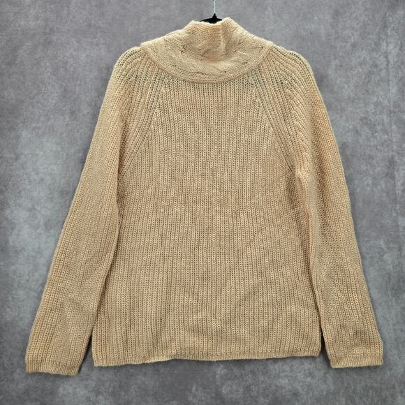 Pink Knit Gold Metallic Long Sleeve Pullover Cardigan Sweater Medium - Picture 2 of 5